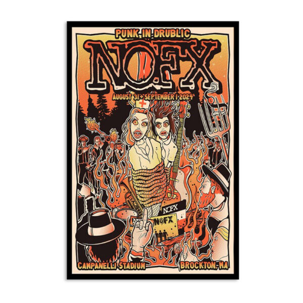 Nofx Campanelli Stadium Brockton Ma Aug 31-sep 1 2024 Poster