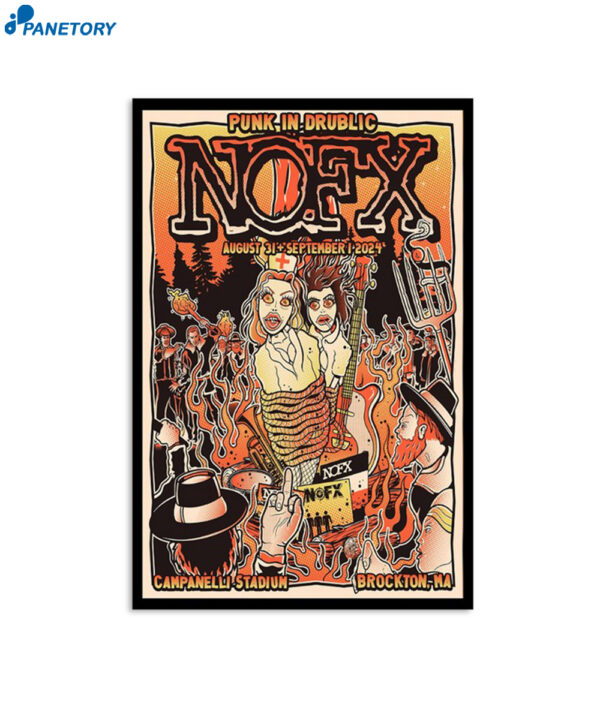Nofx Campanelli Stadium Brockton Ma Aug 31-sep 1 2024 Poster