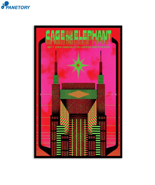 Cage The Elephant Ascend Amphitheater Nashville Tn Sep 1 2024 Poster