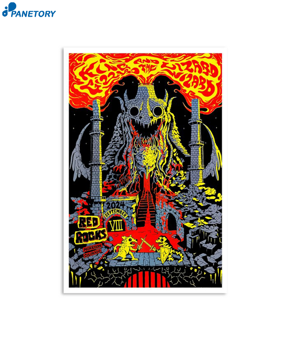 King Gizzard And The Lizard Wizard Red Rocks Amphitheatre Morrison CO Sept 8 2024 Poster 2 King Gizzard And The Lizard Wizard Red Rocks Amphitheatre Morrison Co Sept 8 2024 Poster