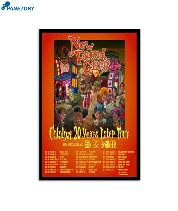 New Found Glory Catalyst 20 Years Later Tour 2024 Poster