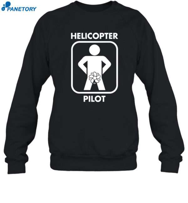 Funny Man Helicopter Pilot Black Shirt 1