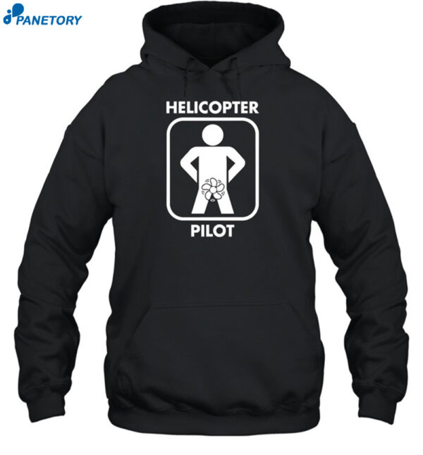 Funny Man Helicopter Pilot Black Shirt 2