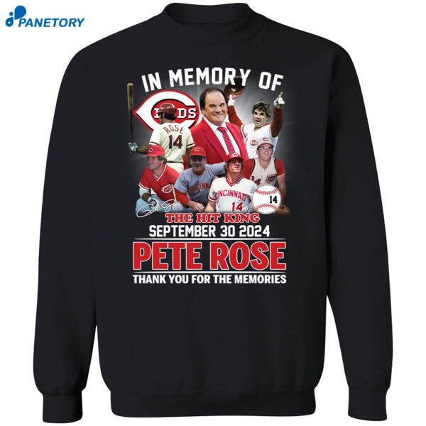 In Memory Of The Hit King Pete Rose Thank You For The Memories Shirt 2