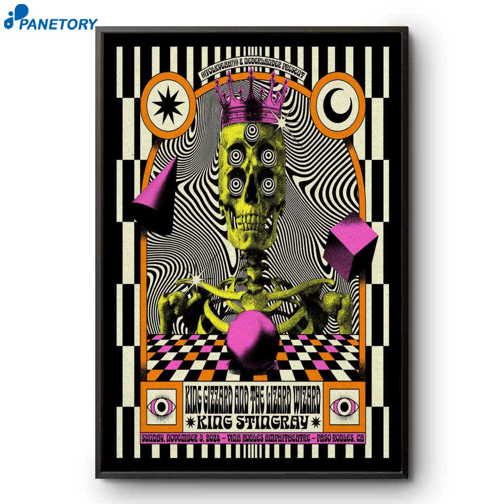 King Gizzard And The Lizard Wizard Vina Robles Amphitheatre Paso Robles CA Tour November 3 2024 Poster 2 King Gizzard And The Lizard Wizard Vina Robles Amphitheatre Paso Robles Ca Tour November 3 2024 Poster