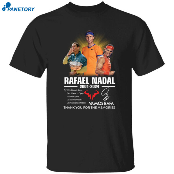 Rafael Nadal 2001 2024 Thank You For The Memories Shirt