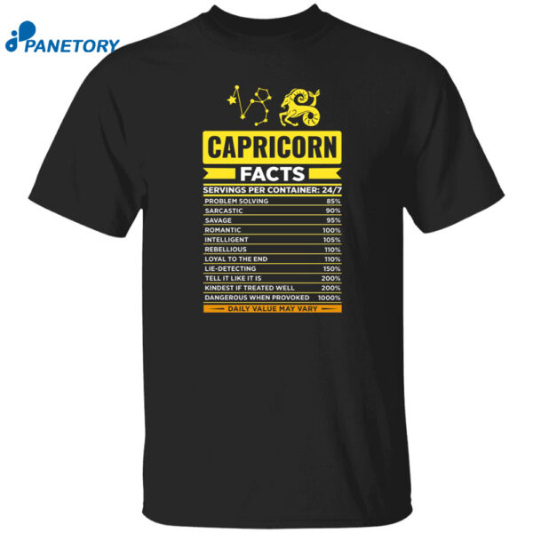 Capricorn Facts Servings Per Container 247 Shirt