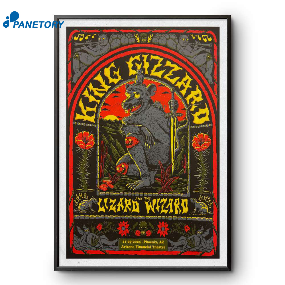 King Gizzard And The Lizard Wizard Arizona Financial Theatre Phoenix AZ Nov 9 2024 Poster 2 King Gizzard And The Lizard Wizard Arizona Financial Theatre Phoenix Az Nov 9 2024 Poster
