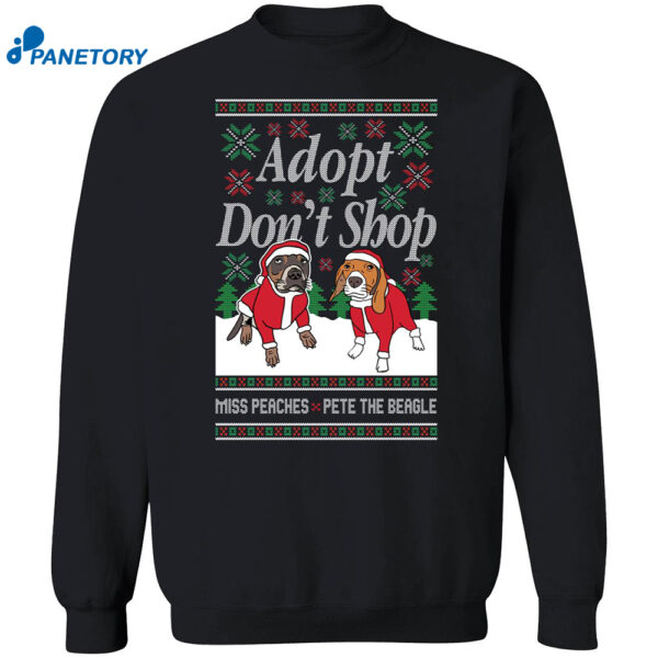 Miss Peaches And Pete The Beagle Adopt Don’t Shop Christmas Shirt 1