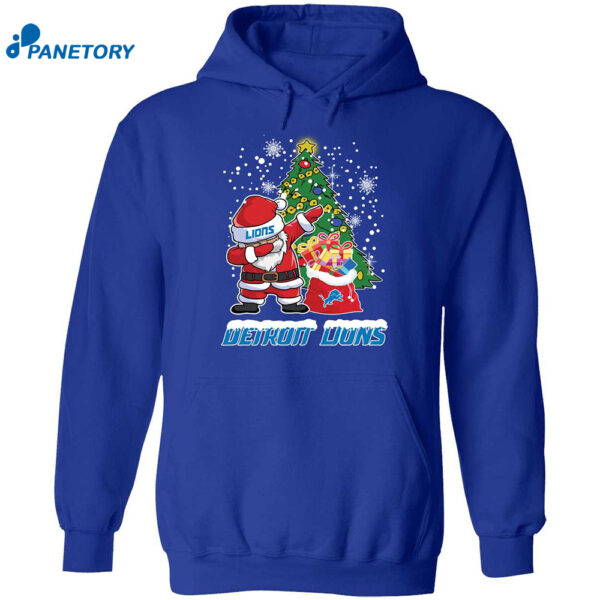 Santa Dabbing Detroit Lions Christmas Sweater 1