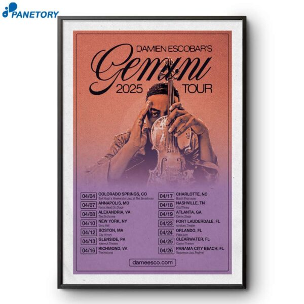 Damien Escobar Gemini Spring 2025 Tour Poster