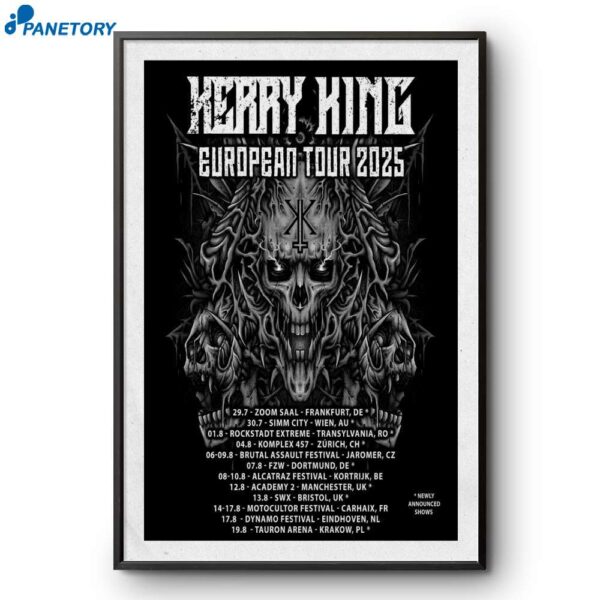 Kerry King European Tour 2025 Poster