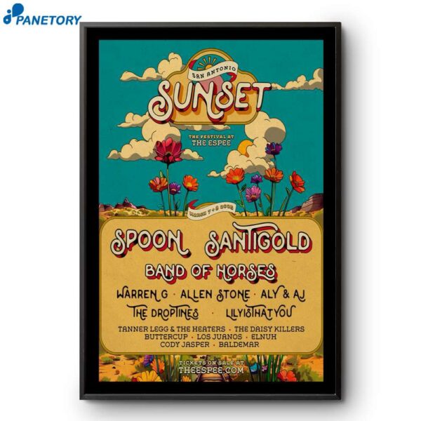 Spoon With Santigold And Band Of Horses San Antonio Sunset March 7 8 2025 Poster