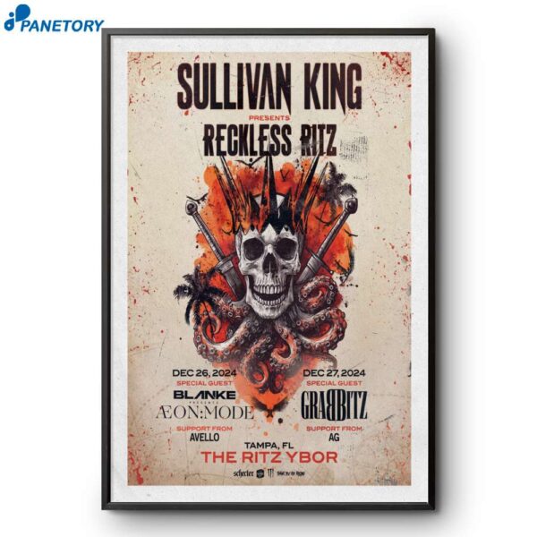 Sullivan King Tampa FL December 26-27 2024 Poster