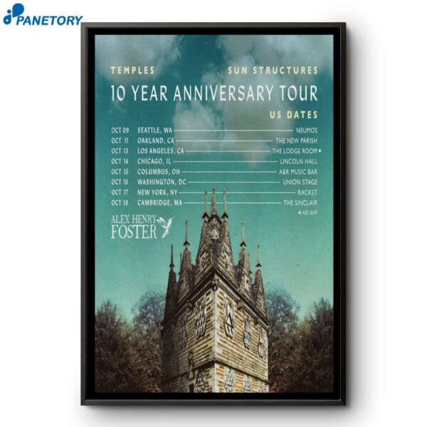 Temples Sun Structures 2025 Us Dates Anniversary 10 Year Poster