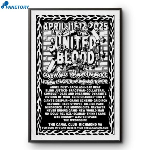 United Blood Richmond The Canal Club April 11 & 12 2025 Poster