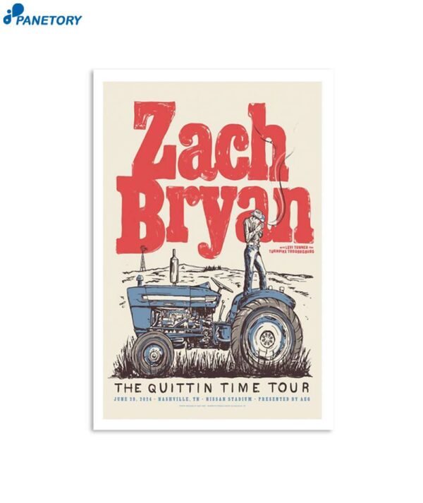 Zach Bryan Nissan Stadium Nashville TN June 29 2024 Poster