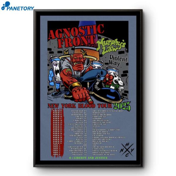 Agnostic Front Poster Murphy's Law New York Blood 2025 Poster