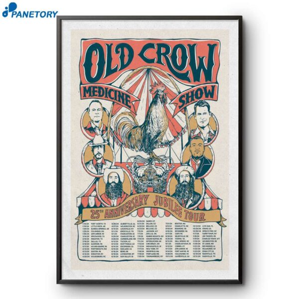 Old Crow Medicine Show 25th Anniversary Jubilee 2024 Tour Poster