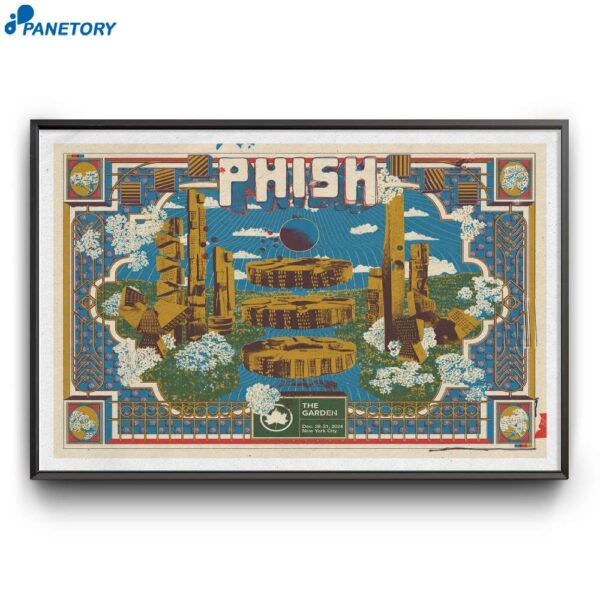 Phish Band Nye Shows The Garden New York Dec 28-31 2024 Poster