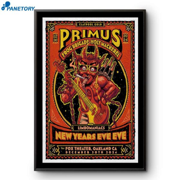 Primus New Years Eve Oakland Ca December 30 2024 Poster