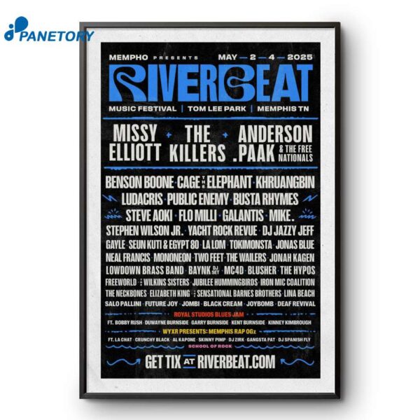 Riverbeat Music Festival In Memphis Tn May 2-4 2025 Poster