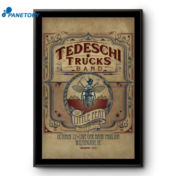 Tedeschi Trucks Band Live Oak Bank Pavilion Wilmington NC Oct 22 2025 Poster