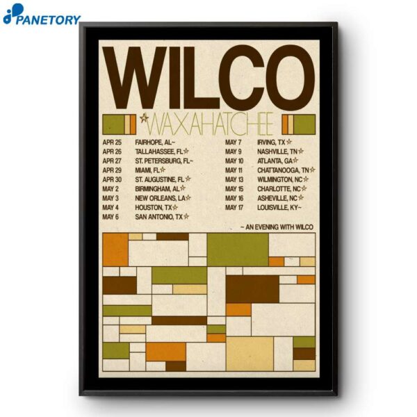 Wilco And Waxahatchee American South Tour 2025 Poster