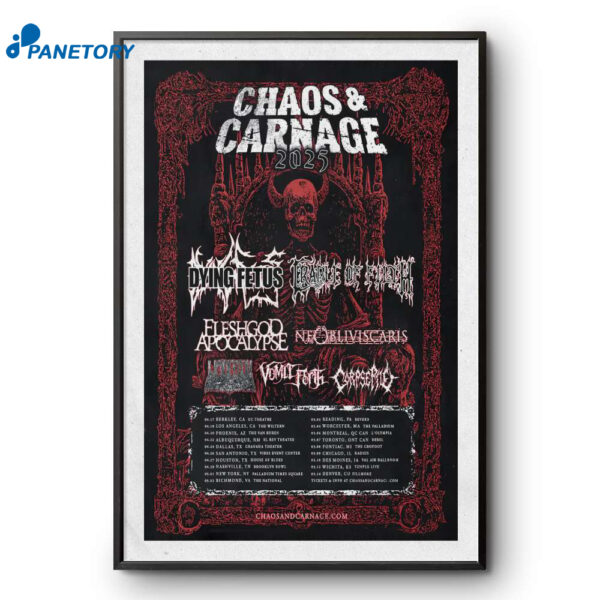 Poster Chaos & Carnage Tour 2025 Portrait Poster