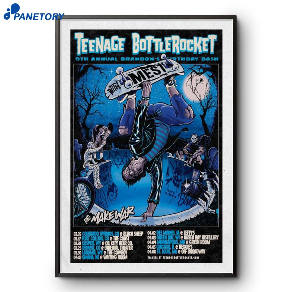 Teenage Bottlerocket Poster 9th Annual On's Birthday Bash Tour 2025 Poster 2 Teenage Bottlerocket Poster 9th Annual On's Birthday Bash Tour 2025 Poster