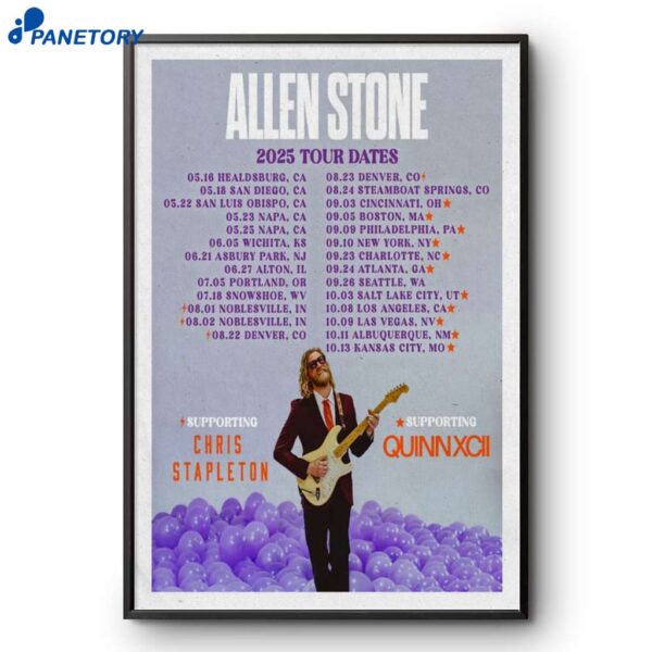 Allen Stone Christ Stapleton 2025 Tour Poster