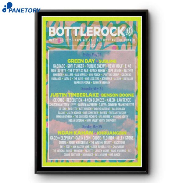 Bottlerock Napa Valley The First Taste Of Summer May 23-25 2025 Poster