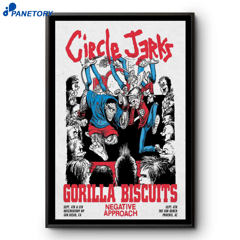 Circle Jerks Group Gorilla Biscuits Tour 2025 Poster 2 Circle Jerks Group Gorilla Biscuits Tour 2025 Poster