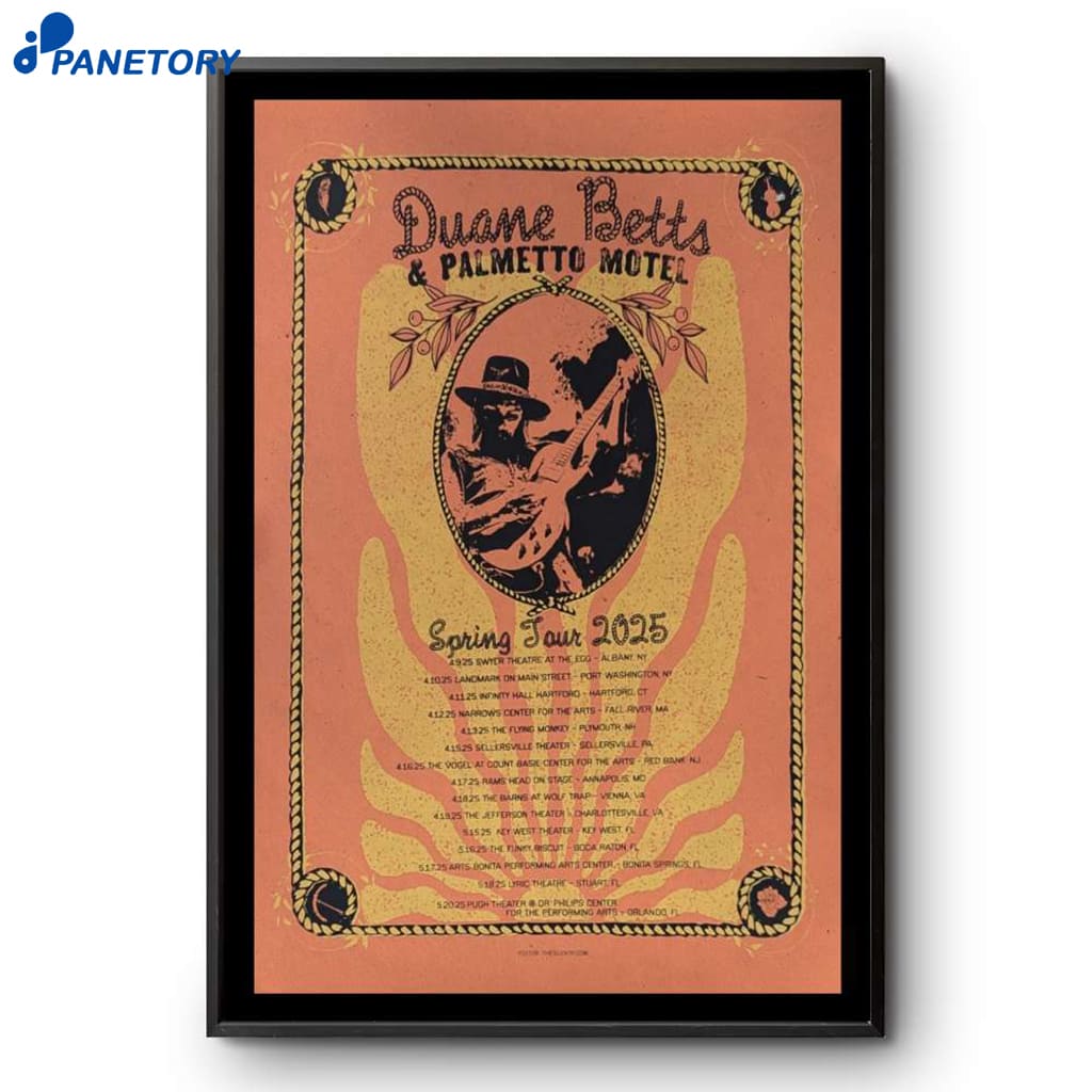 Duane Betts Spring Tour 2025 Poster 2 Duane Betts Spring Tour 2025 Poster