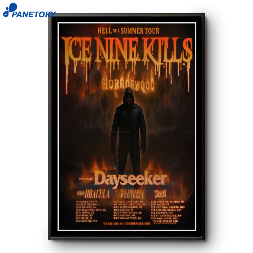 Ice Nine Kills Hell Of Asummer Tour 2025 Poster 2 Ice Nine Kills Hell Of Asummer Tour 2025 Poster