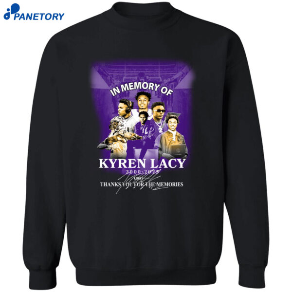 In Memory Of Kyren Lacy 2000-2025 Thank You For The Memories Shirt 2