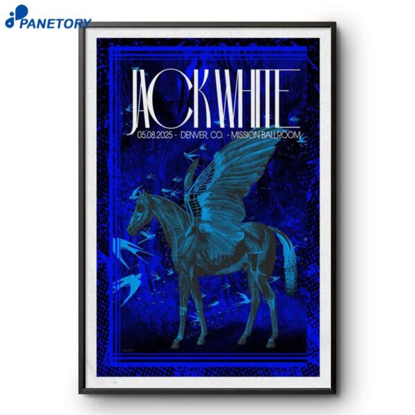 Jack White Tour Mission Ballroom Denver CO May 8 2025 Poster