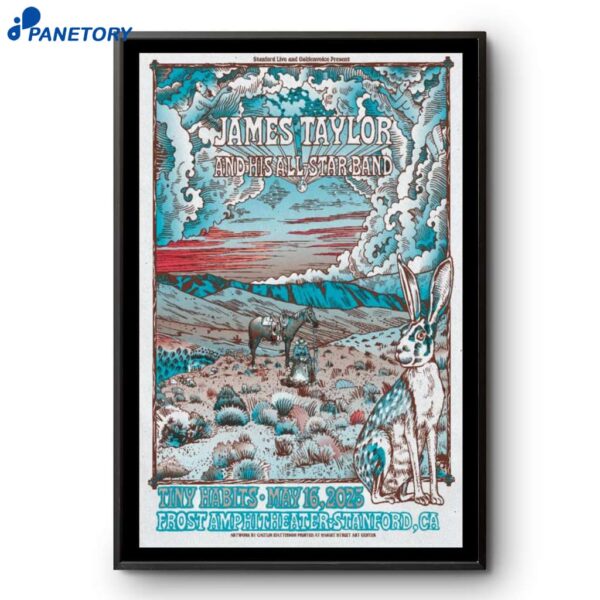 James Taylor Tour Stanford CA May 16 2025 Poster