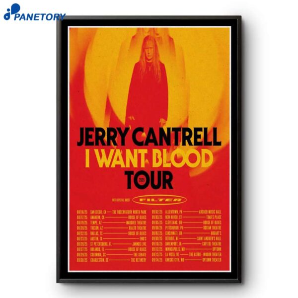 Jerry Cantrell I Want Blood Tour 2025 Poster