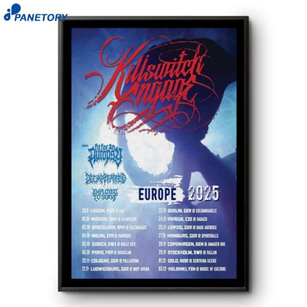 Killswitch Engage Europe Tour 2025 Poster