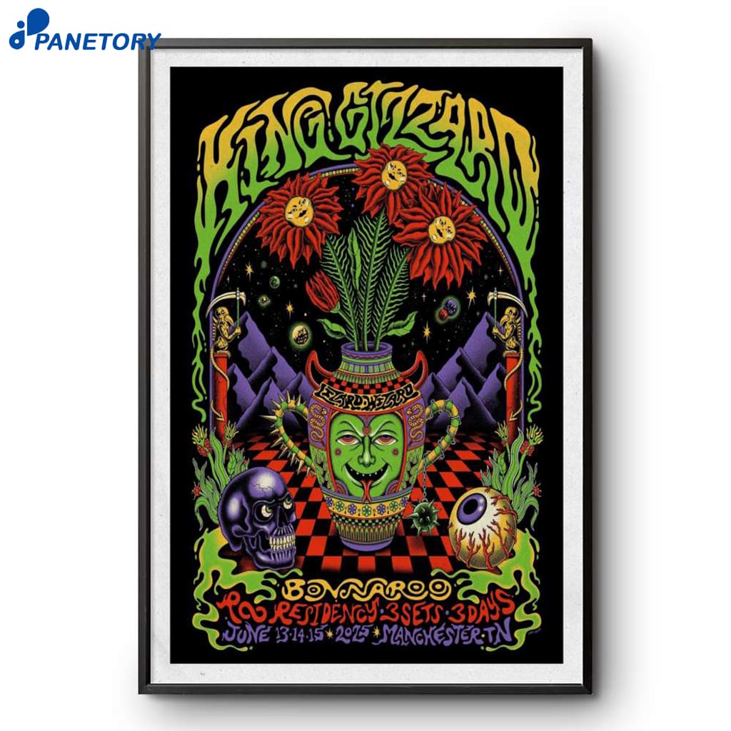 King Gizzard & The Lizard Wizard Bonnaroo Manchester TN June 13 14 2025 Poster 2 King Gizzard & The Lizard Wizard Bonnaroo Manchester Tn June 13-14-15 Poster