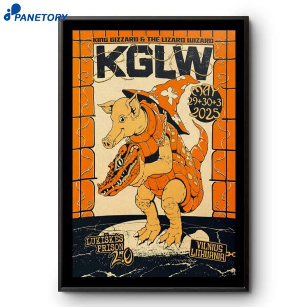 King Gizzard & The Lizard Wizard Vilnius Lithuania May 29-31 2025 Poster