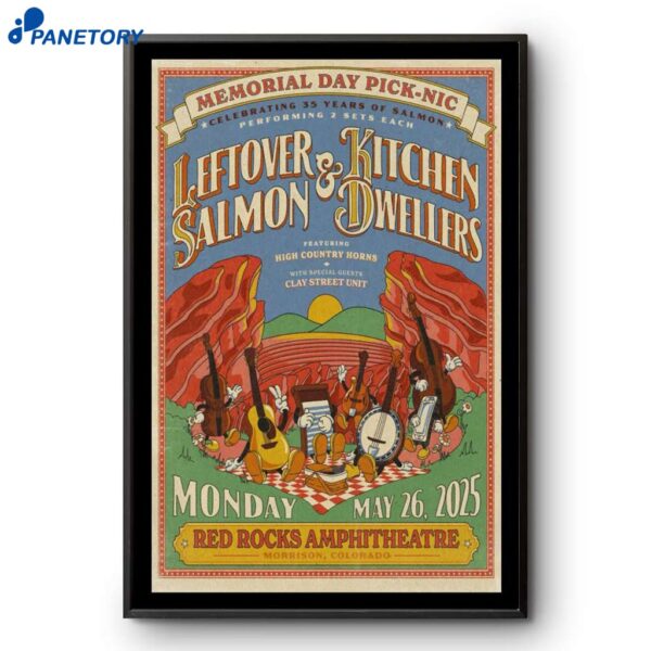 Leftover Salmon Kitchen Dwellers Tour Red Rocks May 26 2025 Poster