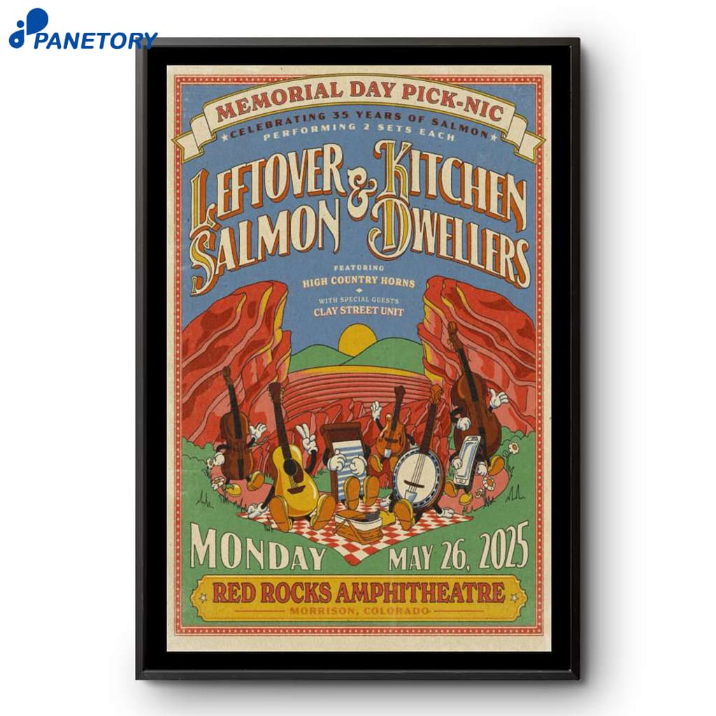Leftover Salmon Kitchen Dwellers Tour Red Rocks May 26 2025 Poster 2 Leftover Salmon Kitchen Dwellers Tour Red Rocks May 26 2025 Poster
