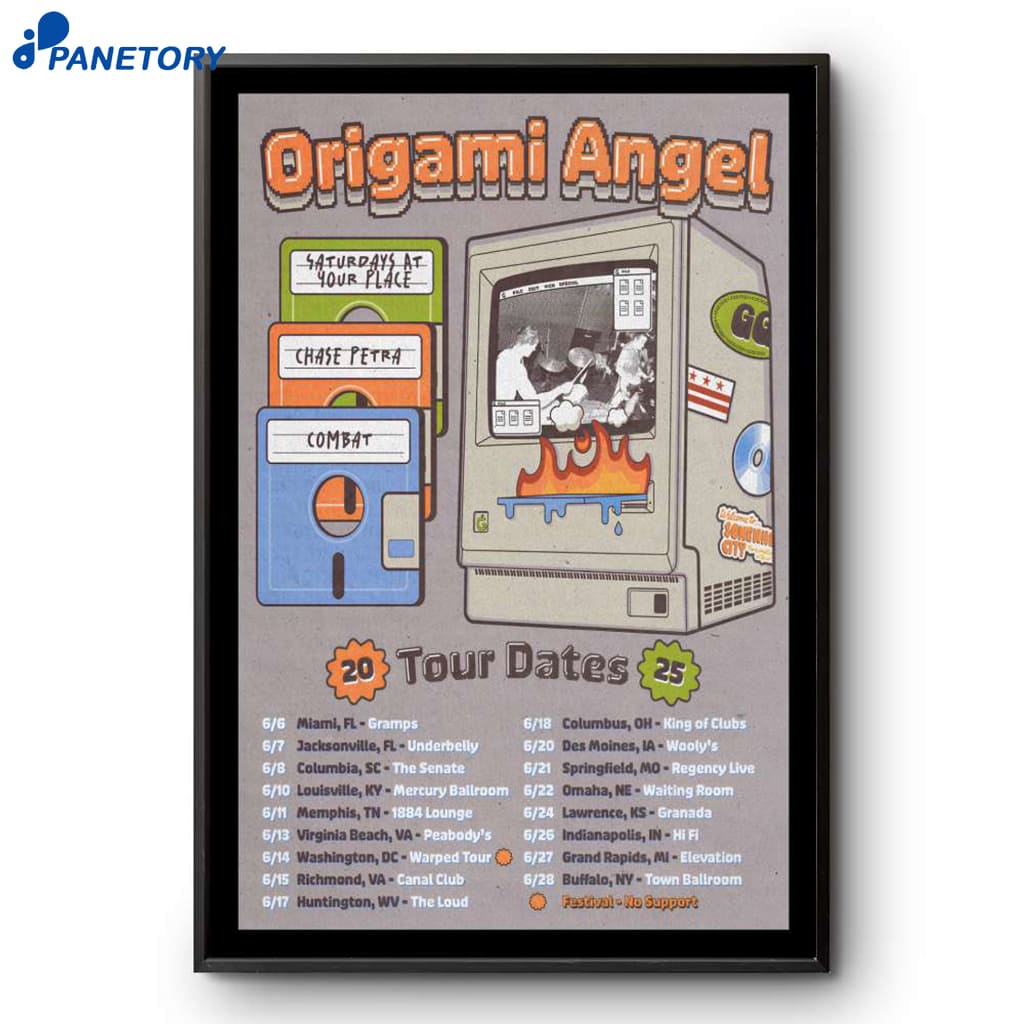 Origami Angel Tour Dates 2025 Poster 2 Origami Angel Tour Dates 2025 Poster