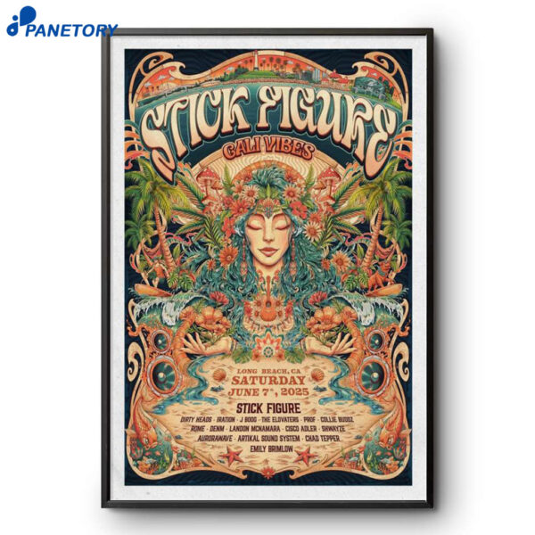 Stick Figure Tour Cali Vibes Marina Green Long Beach CA Jun 7 2025 Poster