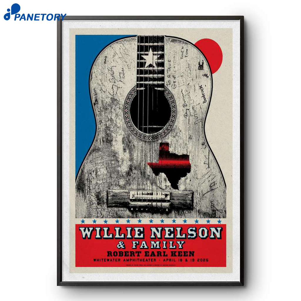 Willie Nelson & Family Whitewater Amphitheater April 2025 Poster 2 Willie Nelson & Family Whitewater Amphitheater April 2025 Poster