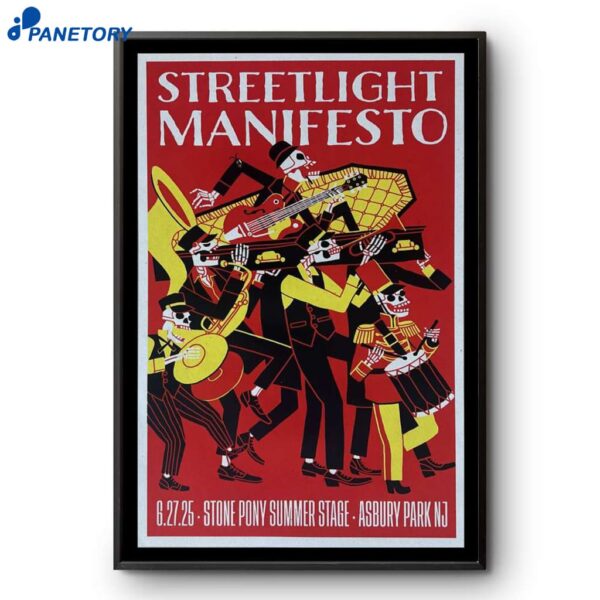 Asbury Park NJ Streetlight Manifesto Poster June 27 2025