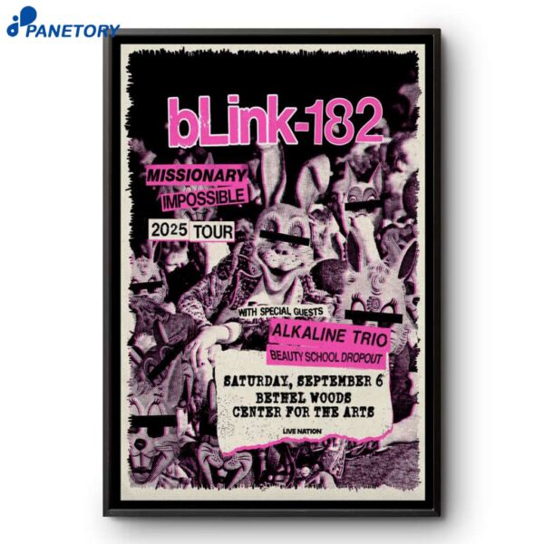 Blink 182 In Bethel NY Sep 6 2025 Poster