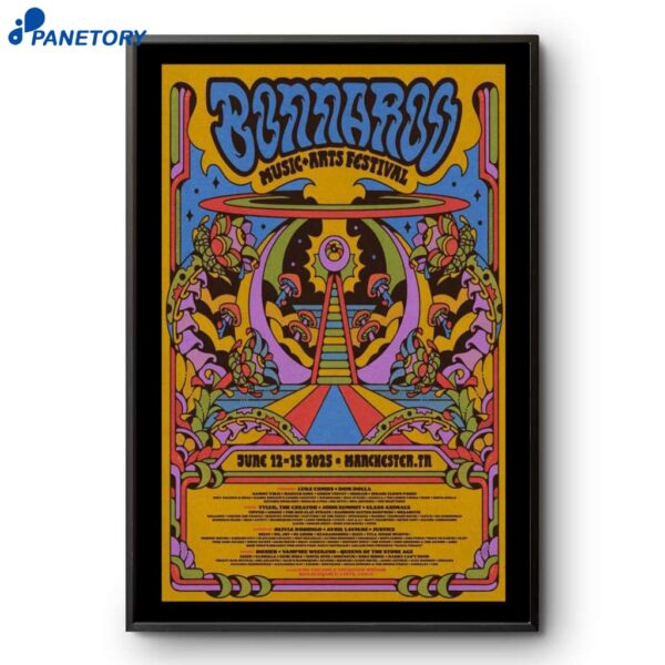 Bonnaroo Manchester TN June 12-15 2025 Poster